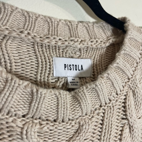 Pistola Denim Eva Sweater in Dove (cream) Cable Knit size medium - Picture 11 of 12